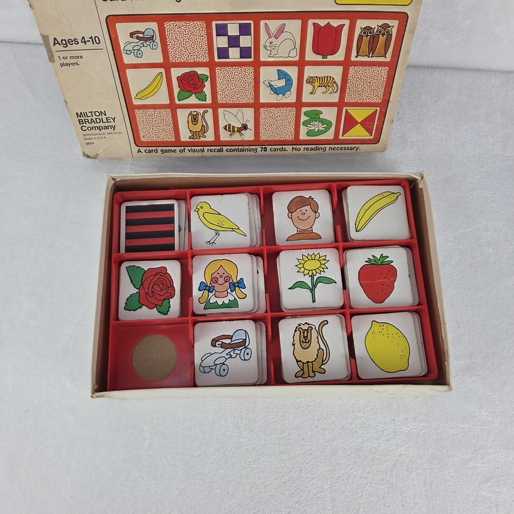 Vintage 1980 Milton Bradley The Original Memory Game 4664 35 Pairs 70 Cards - Picture 3 of 14